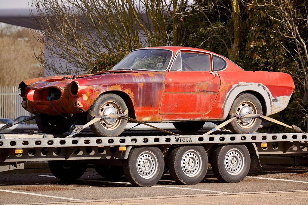 an image of a car on a flatbed.